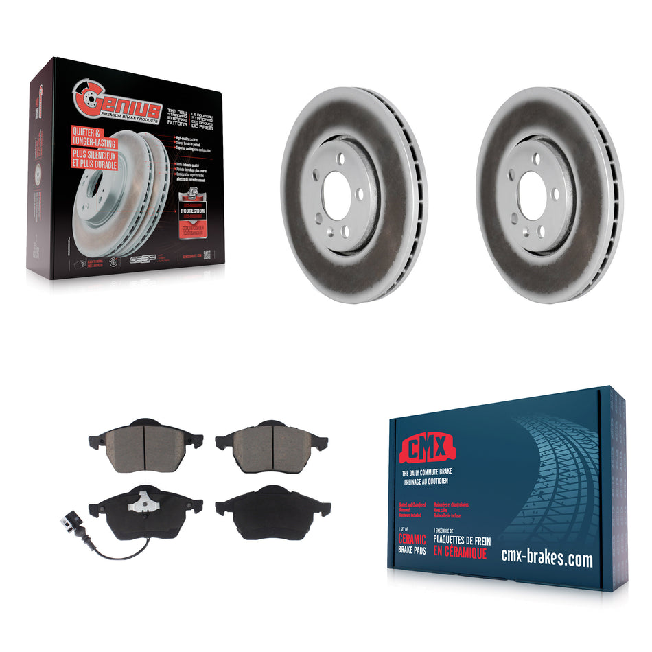 Front Coated Disc Brake Rotors And Ceramic Pads Kit For Volkswagen Jetta Beetle Golf KGC-100288