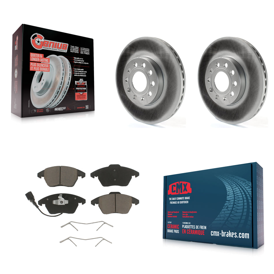 Front Coated Disc Brake Rotors And Ceramic Pads Kit For Volkswagen Jetta Beetle Golf Rabbit Eos Audi A3 GTI Quattro KGC-100290