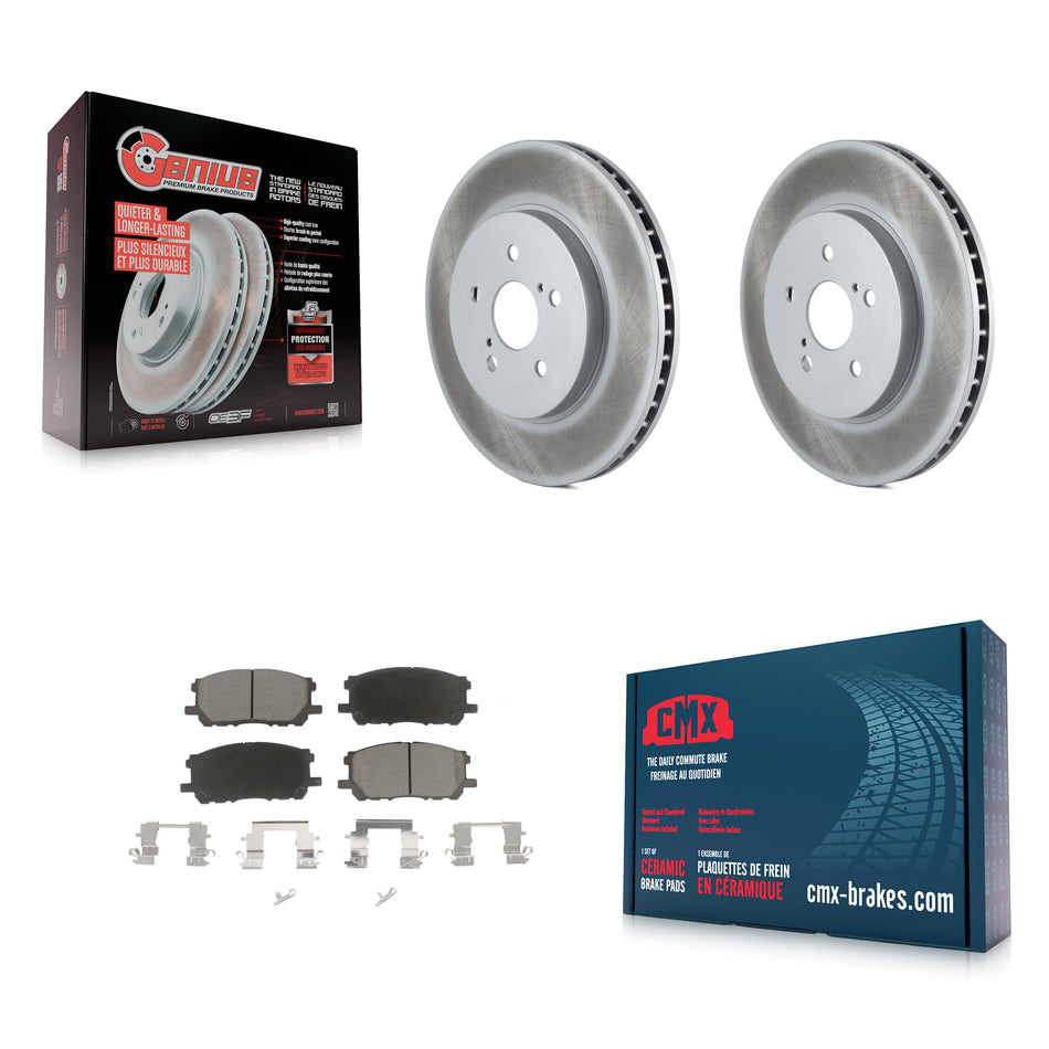 Front Coated Disc Brake Rotors And Ceramic Pads Kit For Lexus Toyota Highlander RX350 RX330 RX400h KGC-100303