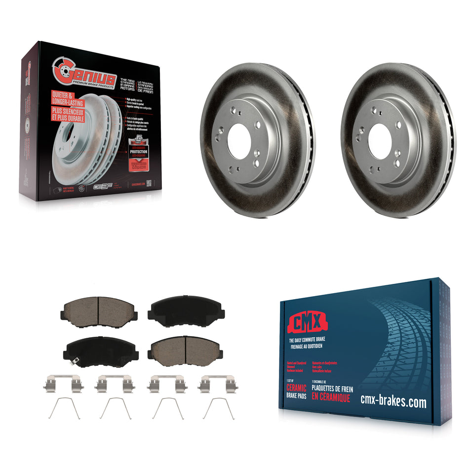 Front Coated Disc Brake Rotors And Ceramic Pads Kit For 2013 Acura ILX 2.0L KGC-100313