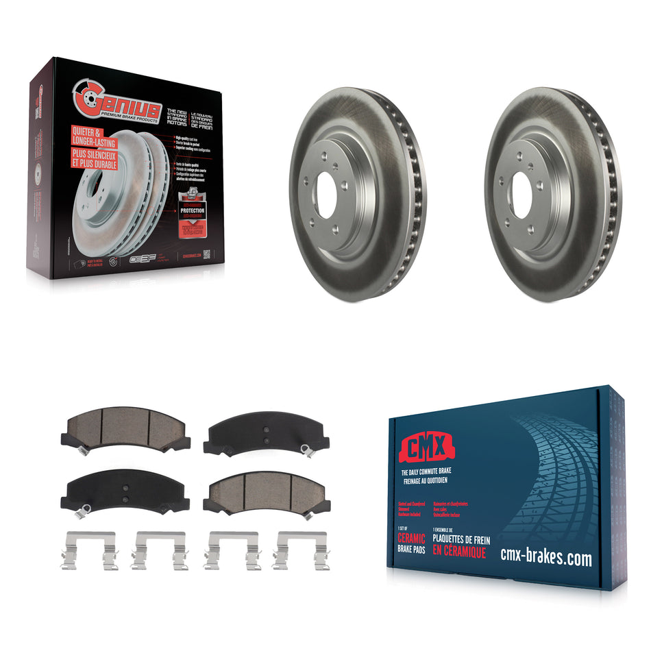 Front Coated Disc Brake Rotors And Ceramic Pads Kit For Chevrolet Buick Lucerne Impala Cadillac DTS Limited LaCrosse Allure KGC-100325