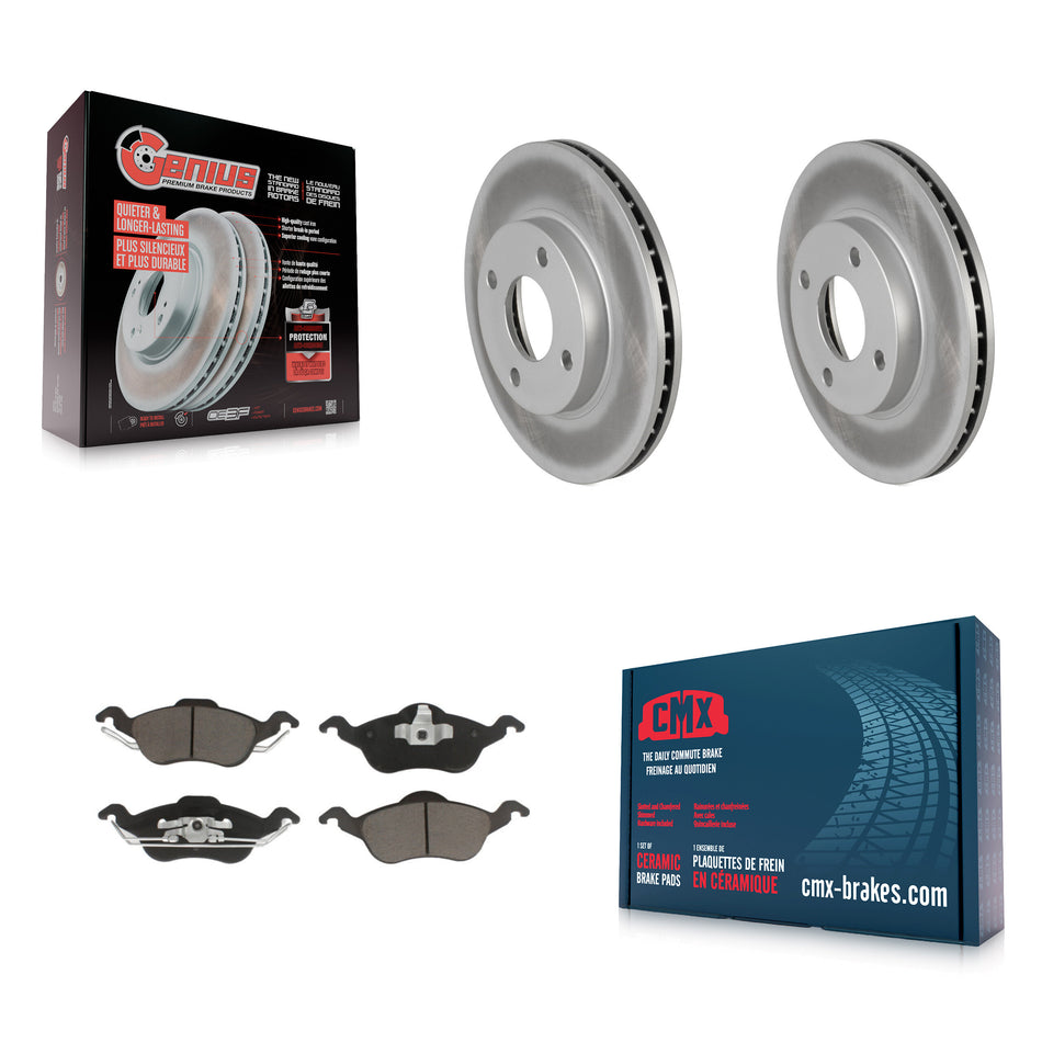 Front Coated Disc Brake Rotors And Ceramic Pads Kit For Ford Focus KGC-100329