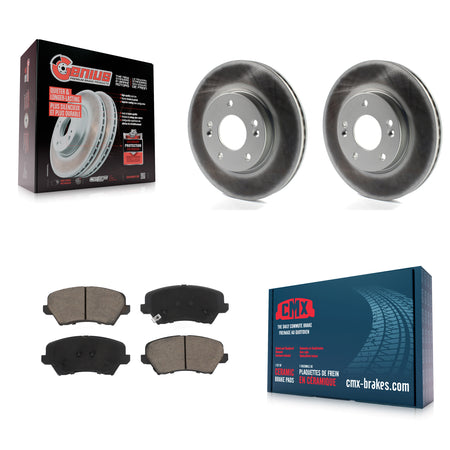 Front Coated Brake Rotor Ceramic Pad Kit For Kia Forte Hyundai Elantra GT Veloster Forte5 KGC-100342