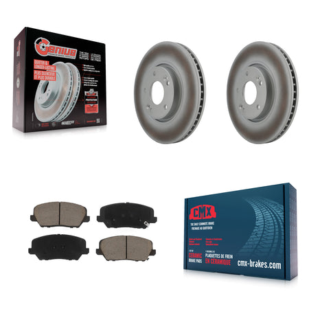 Front Coated Disc Brake Rotors Ceramic Pad Kit For Kia Forte Forte5 Hyundai Veloster Koup KGC-100348