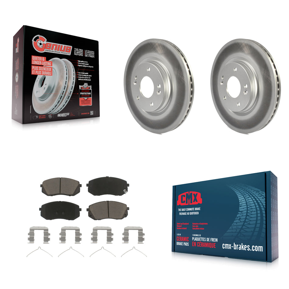 Front Coated Disc Brake Rotors And Ceramic Pads Kit For Hyundai Sonata Kia Optima Niro EV Kona Electric KGC-100354
