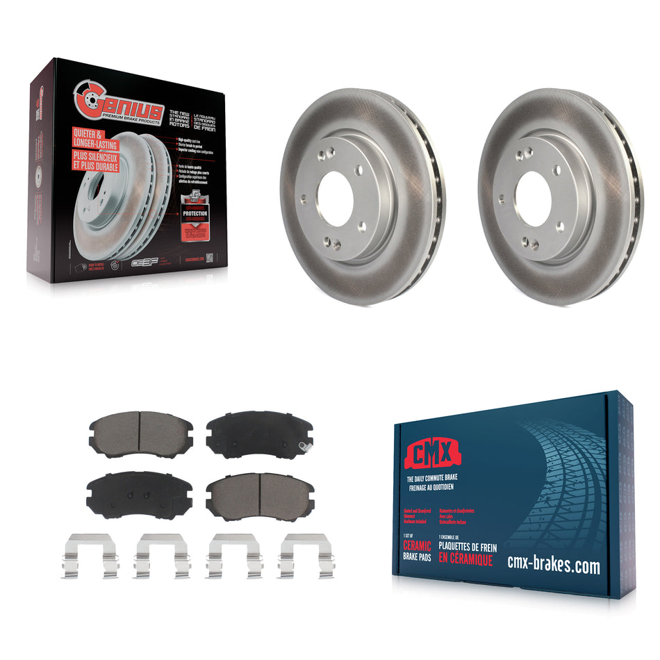 Front Coated Disc Brake Rotors And Ceramic Pads Kit For Hyundai Elantra KGC-100365