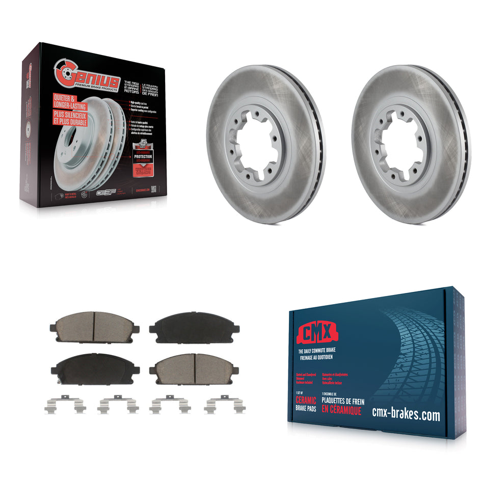 Front Coated Disc Brake Rotors And Ceramic Pads Kit For Nissan Pathfinder INFINITI QX4 KGC-100366