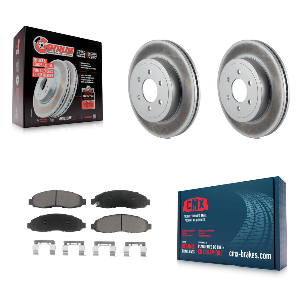 Front Coated Disc Brake Rotors And Ceramic Pads Kit For 2003-2004 Dodge Dakota KGC-100378
