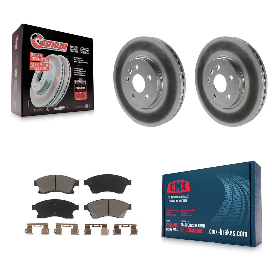 Front Coated Disc Brake Rotors And Ceramic Pads Kit For Chevrolet Buick Encore Trax Sonic KGC-100386
