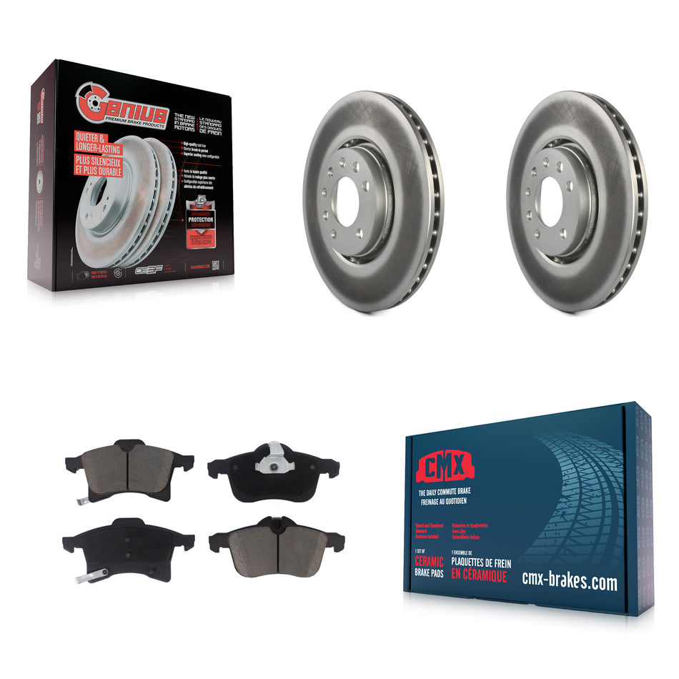 Front Coated Disc Brake Rotors And Ceramic Pads Kit For 2008-2009 Saturn Astra KGC-100393