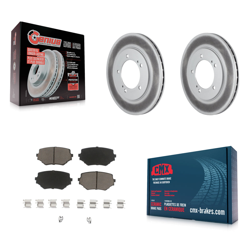 Front Coated Disc Brake Rotors And Ceramic Pads Kit For Suzuki Grand Vitara XL-7 KGC-100398