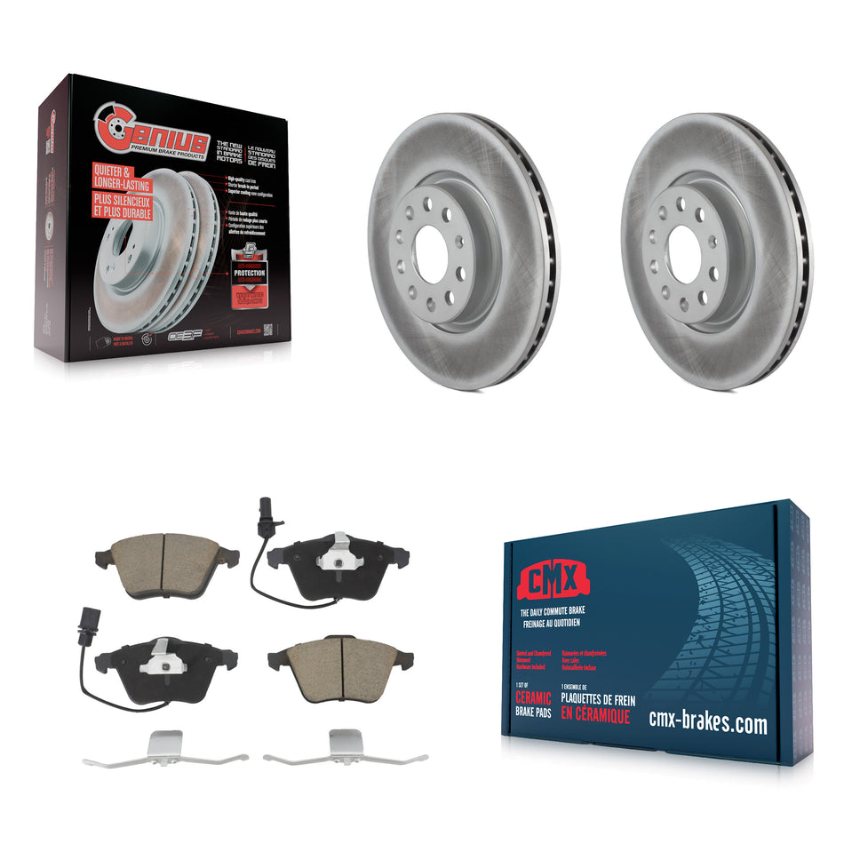 Front Coated Disc Brake Rotors And Ceramic Pads Kit For Volkswagen CC Passat KGC-100411