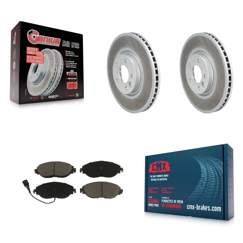 Front Coated Disc Brake Rotors And Ceramic Pads Kit For Volkswagen CC AWD KGC-100413