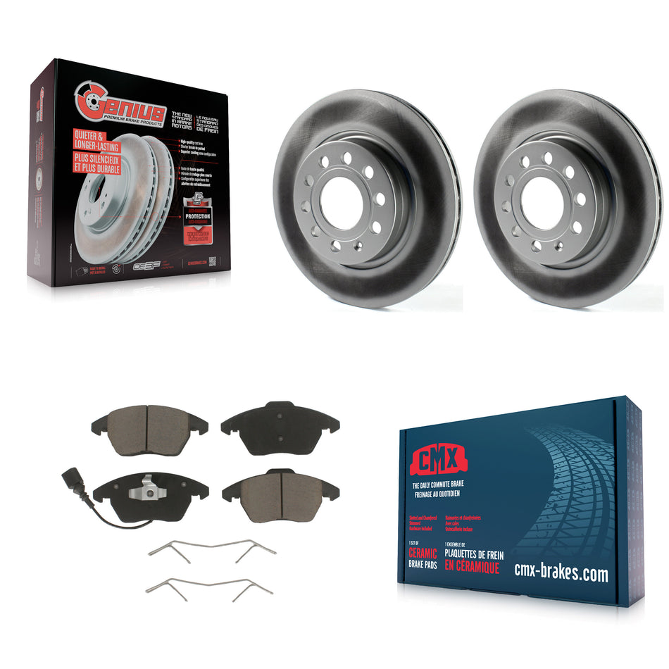 Front Coated Disc Brake Rotors And Ceramic Pads Kit For Volkswagen GTI Audi A3 Quattro With 280mm Diameter Rotor KGC-100414
