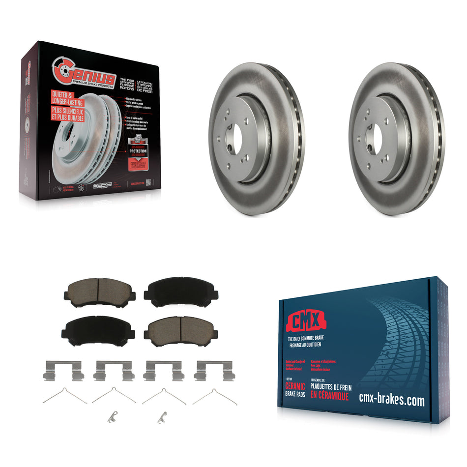 Front Coated Disc Brake Rotors And Ceramic Pads Kit For 2010-2013 Suzuki Kizashi KGC-100422