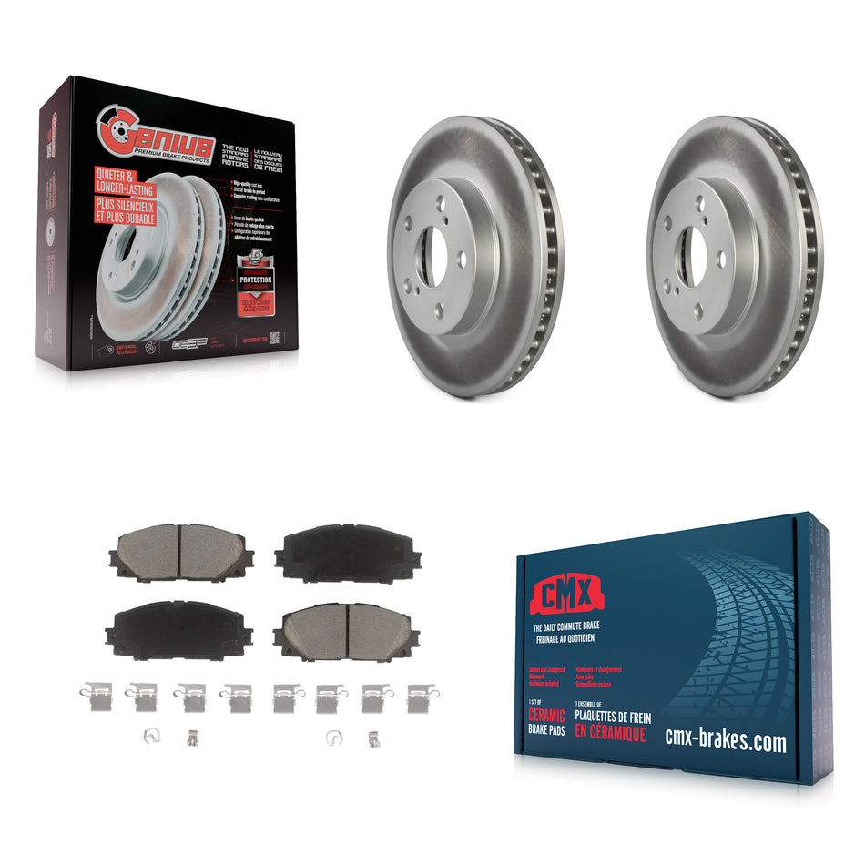 Front Coated Disc Brake Rotors And Ceramic Pads Kit For Toyota Prius Lexus CT200h Plug-In KGC-100423