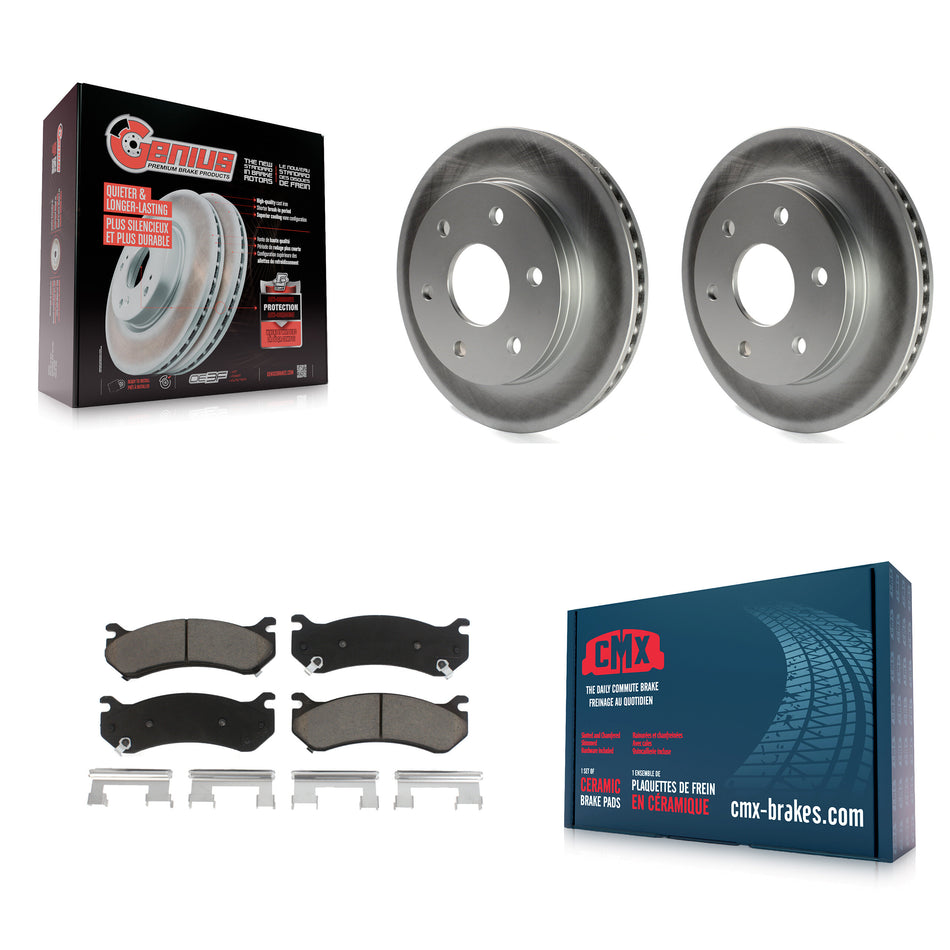 Front Coated Brake Rotor Ceramic Pad Kit For Chevrolet Silverado 1500 GMC Tahoe Sierra Suburban Yukon Avalanche XL Cadillac Classic Escalade Express 2500 Astro ESV EXT Savana KGC-100427