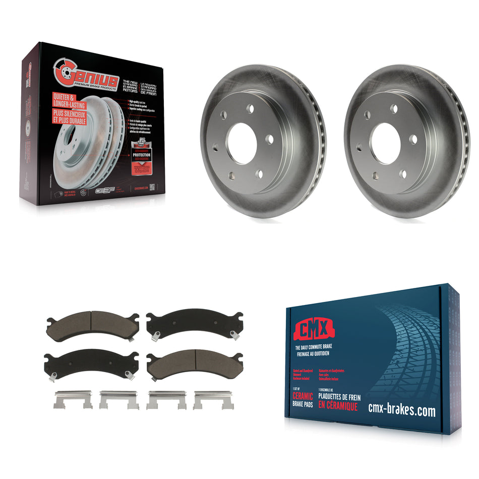 Front Coated Disc Brake Rotors And Ceramic Pads Kit For 2006-2006 Chevrolet Express 2500 GMC Savana KGC-100428