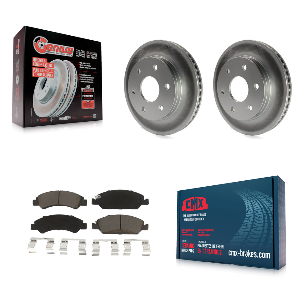 Front Coated Disc Brake Rotors And Ceramic Pads Kit For 2007 GMC Sierra 1500 rear brakes KGC-100429