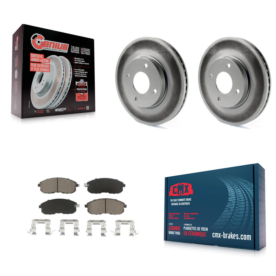 Front Coated Disc Brake Rotors And Ceramic Pads Kit For Nissan Sentra Versa Cube KGC-100432
