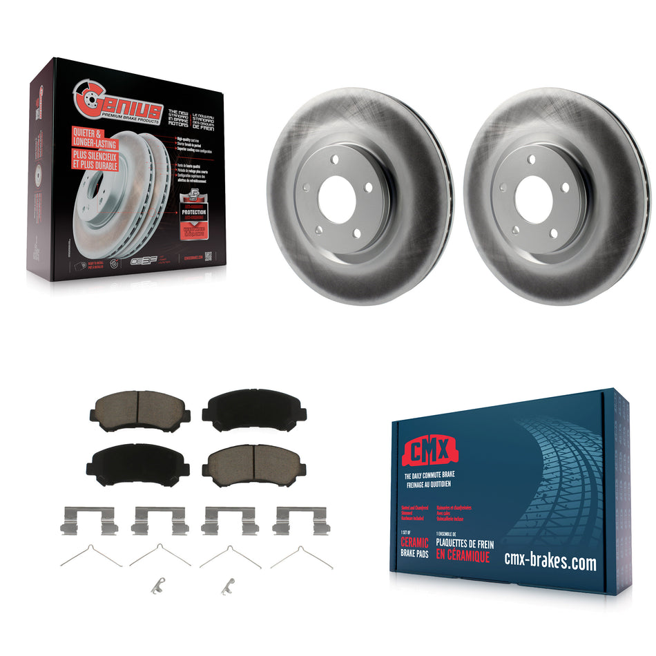 Front Coated Disc Brake Rotors And Ceramic Pads Kit For Nissan Sentra Juke KGC-100434