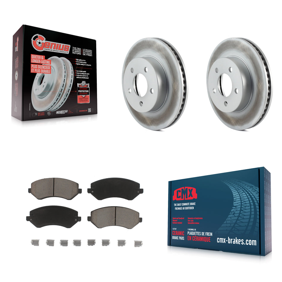 Front Coated Disc Brake Rotors And Ceramic Pads Kit For 2002-2007 Jeep Liberty KGC-100438
