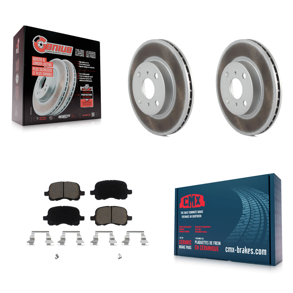 Front Coated Disc Brake Rotors And Ceramic Pads Kit For 1998-2002 Toyota Corolla Chevrolet Prizm KGC-100452