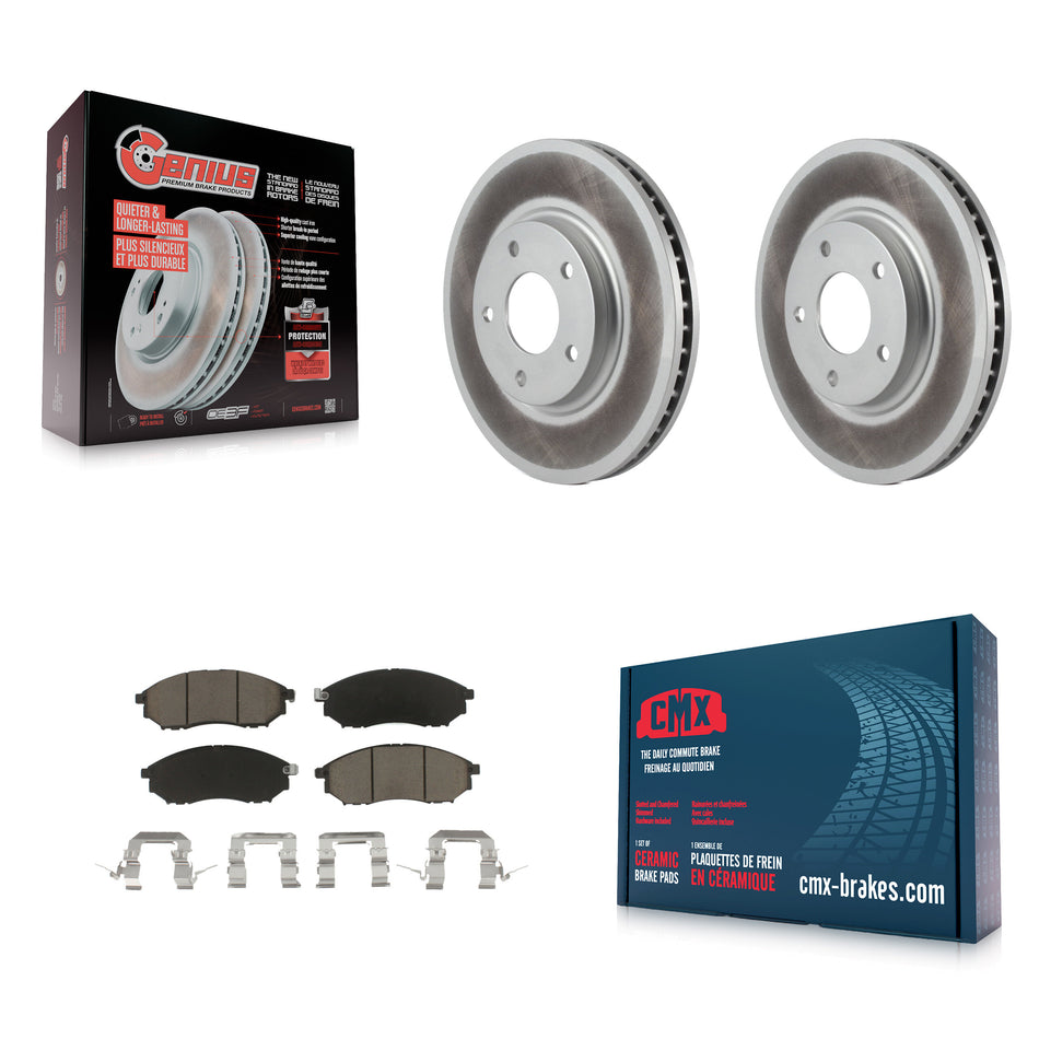 Front Coated Disc Brake Rotors And Ceramic Pads Kit For INFINITI Q45 M45 KGC-100461