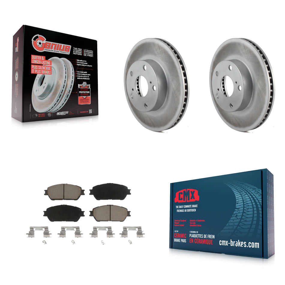 Front Coated Disc Brake Rotors And Ceramic Pads Kit For 2005-2015 Toyota Tacoma With 5 Lug Wheels KGC-100465