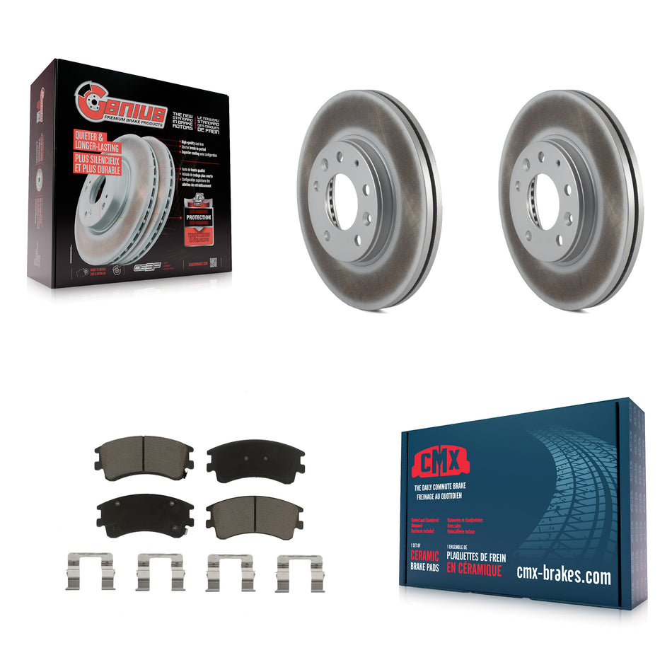 Front Coated Disc Brake Rotors And Ceramic Pads Kit For 2003-2005 Mazda 6 KGC-100468