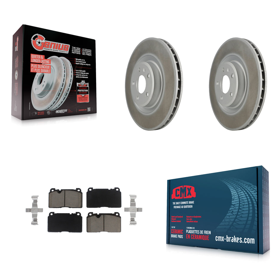 Front Coated Disc Brake Rotors And Ceramic Pads Kit For Audi Q5 KGC-100480