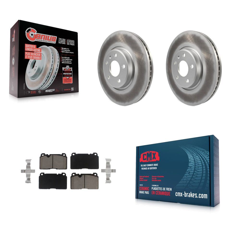 Front Coated Disc Brake Rotors And Ceramic Pads Kit For Audi Q5 KGC-100481