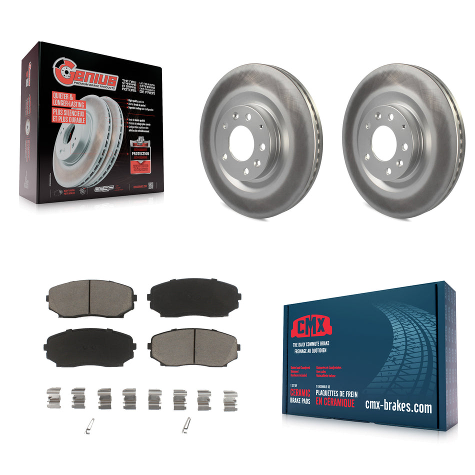Front Coated Disc Brake Rotors And Ceramic Pads Kit For 2007-2015 Mazda CX-9 KGC-100493