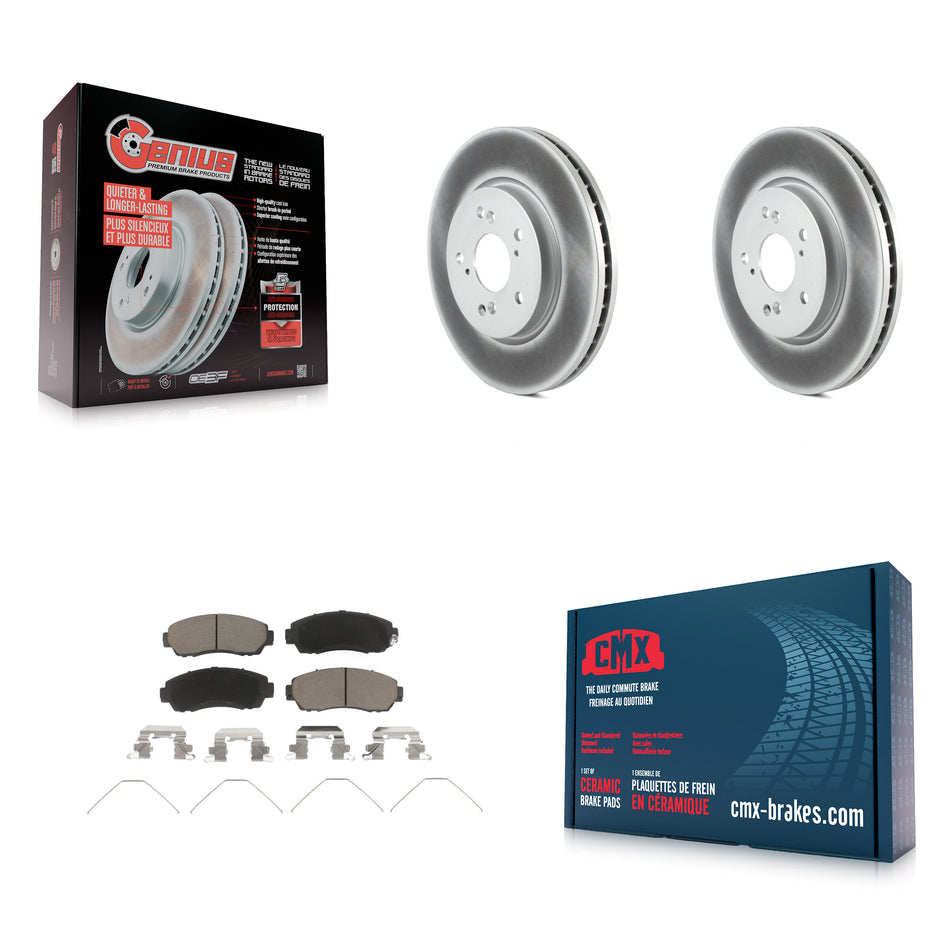 Front Coated Disc Brake Rotors And Ceramic Pads Kit For Honda CR-V Crosstour Accord KGC-100497