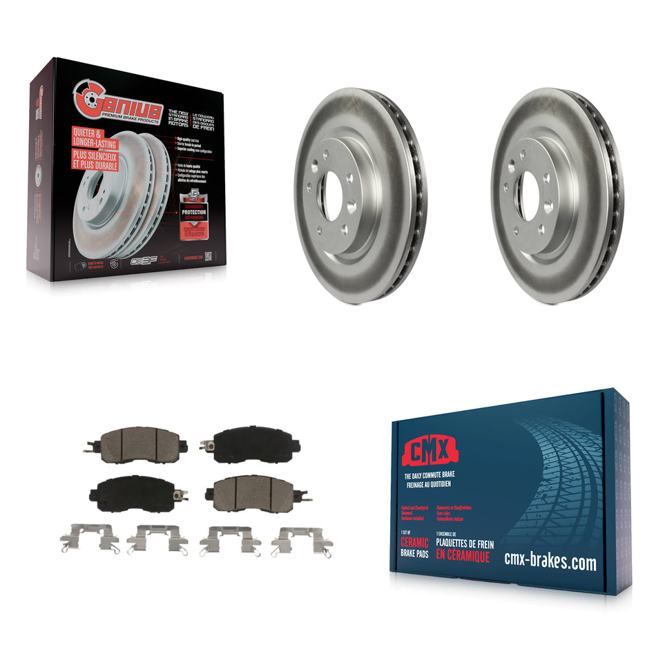 Front Coated Disc Brake Rotors And Ceramic Pads Kit For Nissan LEAF KGC-100498