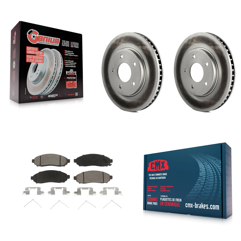 Front Coated Disc Brake Rotors And Ceramic Pads Kit For Nissan NV200 LEAF Chevrolet City Express KGC-100499