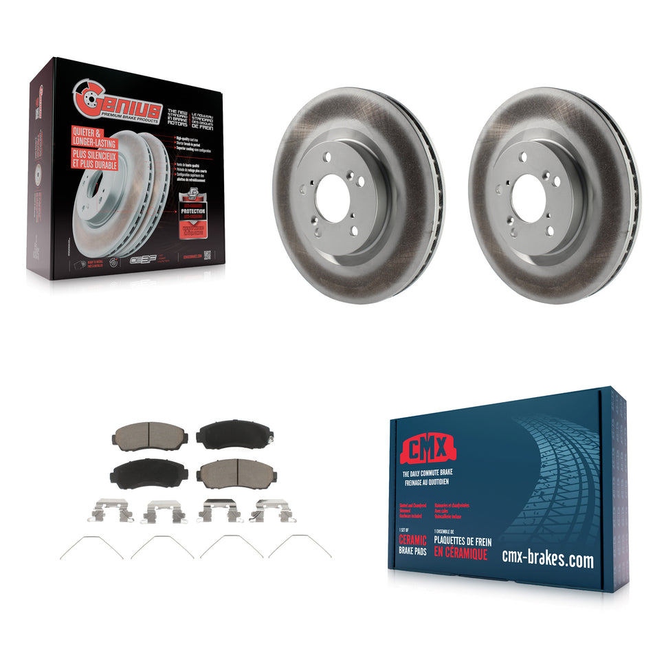 Front Coated Disc Brake Rotors And Ceramic Pads Kit For 2011-2014 Honda Odyssey KGC-100504