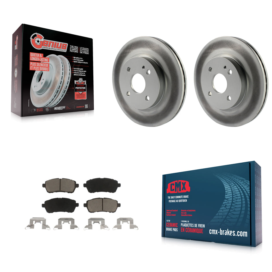 Front Coated Disc Brake Rotors And Ceramic Pads Kit For 2011-2014 Mazda 2 KGC-100506