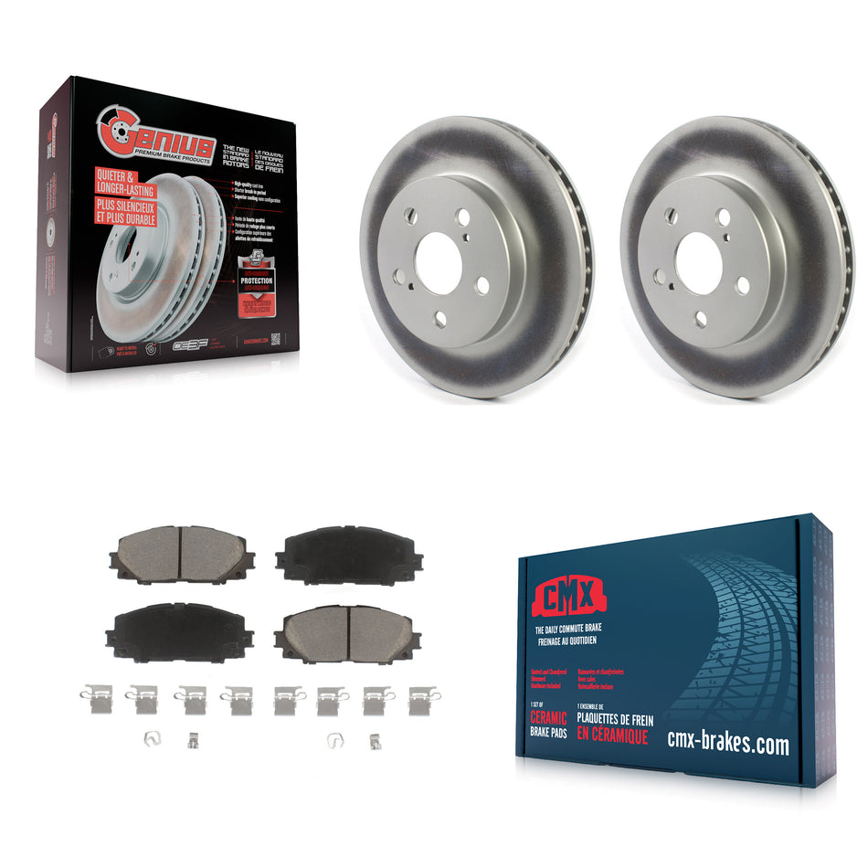 Front Coated Disc Brake Rotors And Ceramic Pads Kit For Toyota Prius Corolla Prime AWD-e KGC-100510