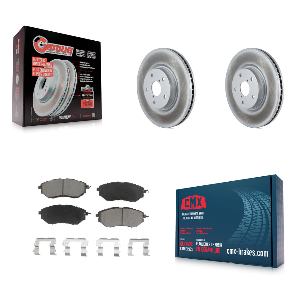 Front Coated Disc Brake Rotors And Ceramic Pads Kit For Subaru Outback Legacy WRX Tribeca B9 KGC-100515