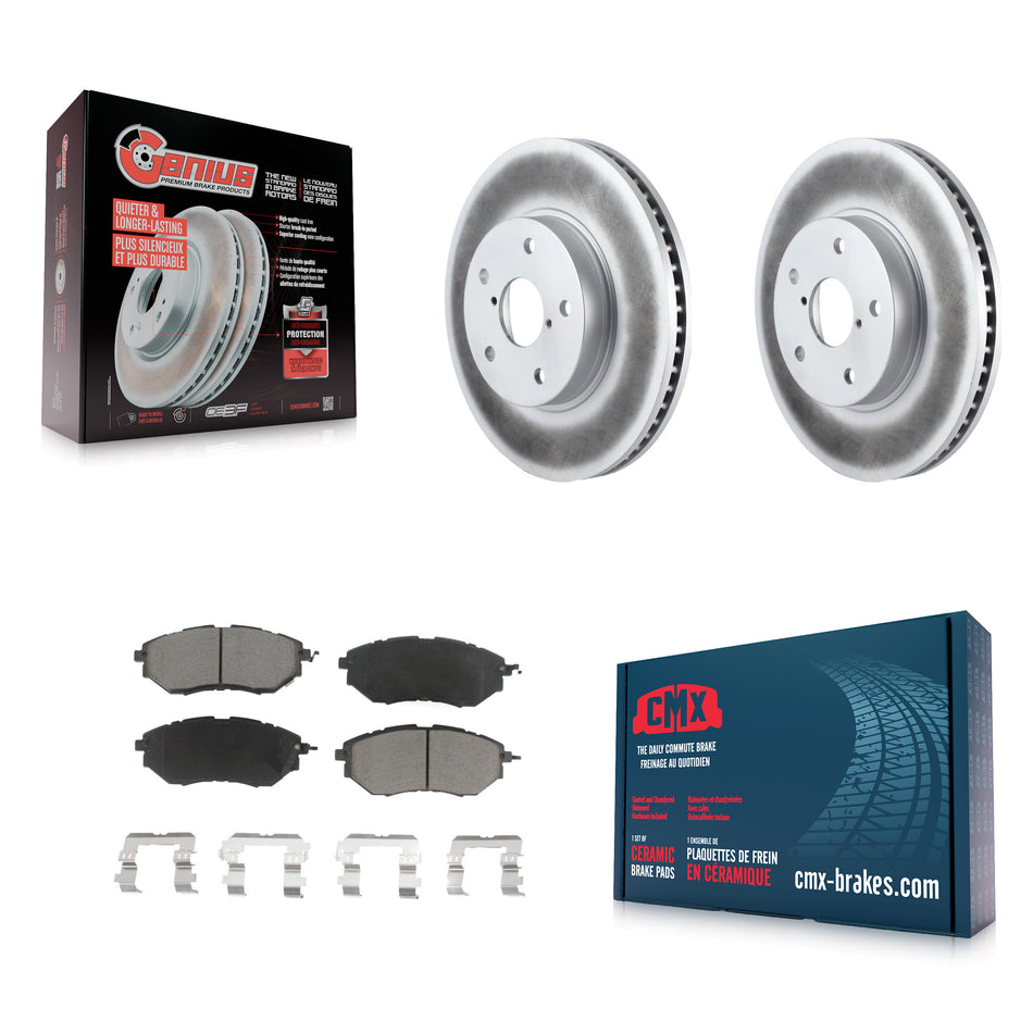 Front Coated Disc Brake Rotors And Ceramic Pads Kit For 2015 Subaru Legacy 2.5L KGC-100516