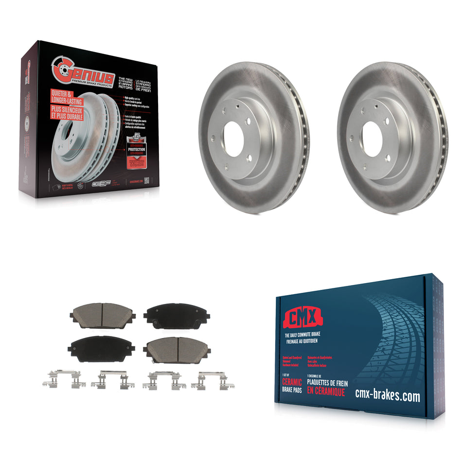 Front Coated Disc Brake Rotors And Ceramic Pads Kit For Mazda 3 CX-3 Sport KGC-100518