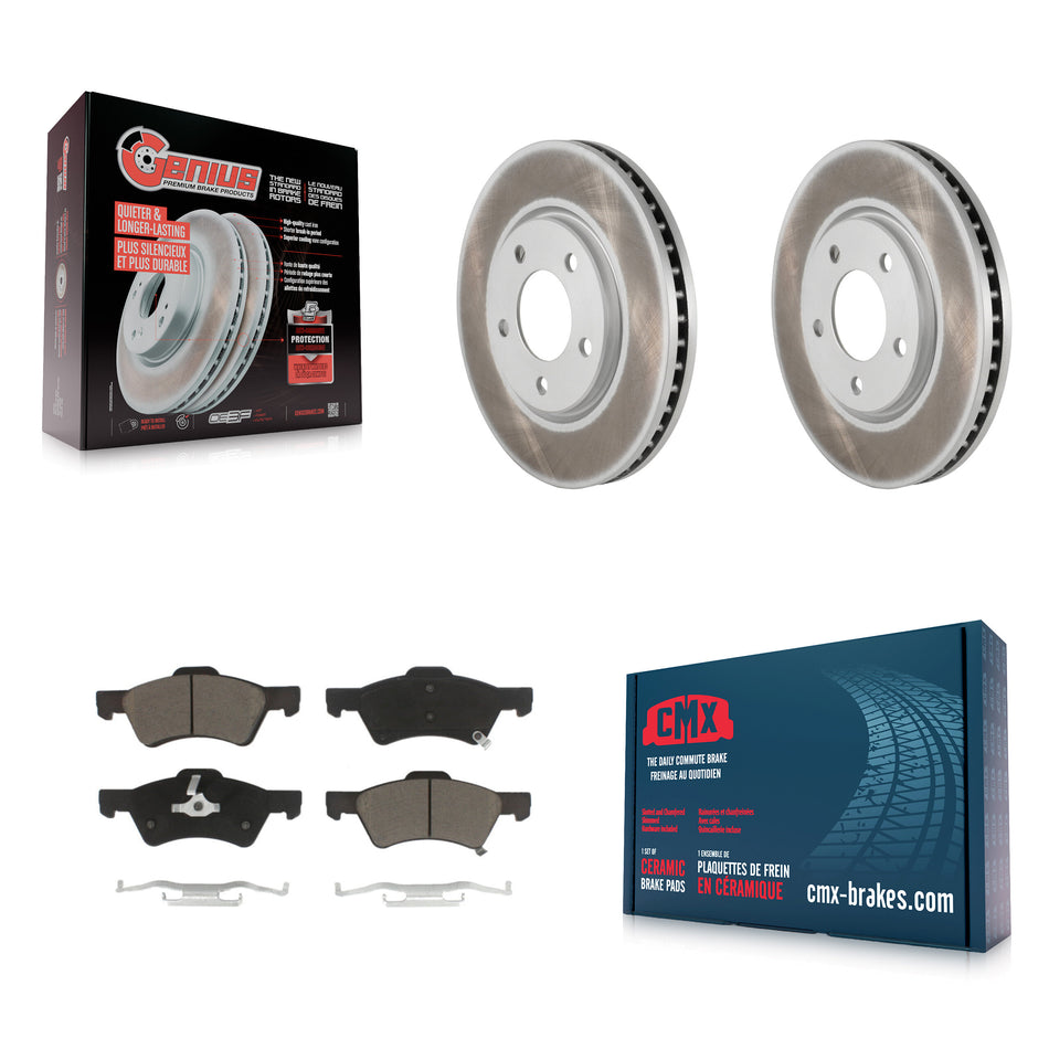 Front Coated Disc Brake Rotors And Ceramic Pads Kit For Dodge Grand Caravan Chrysler Town & Country Voyager KGC-100538