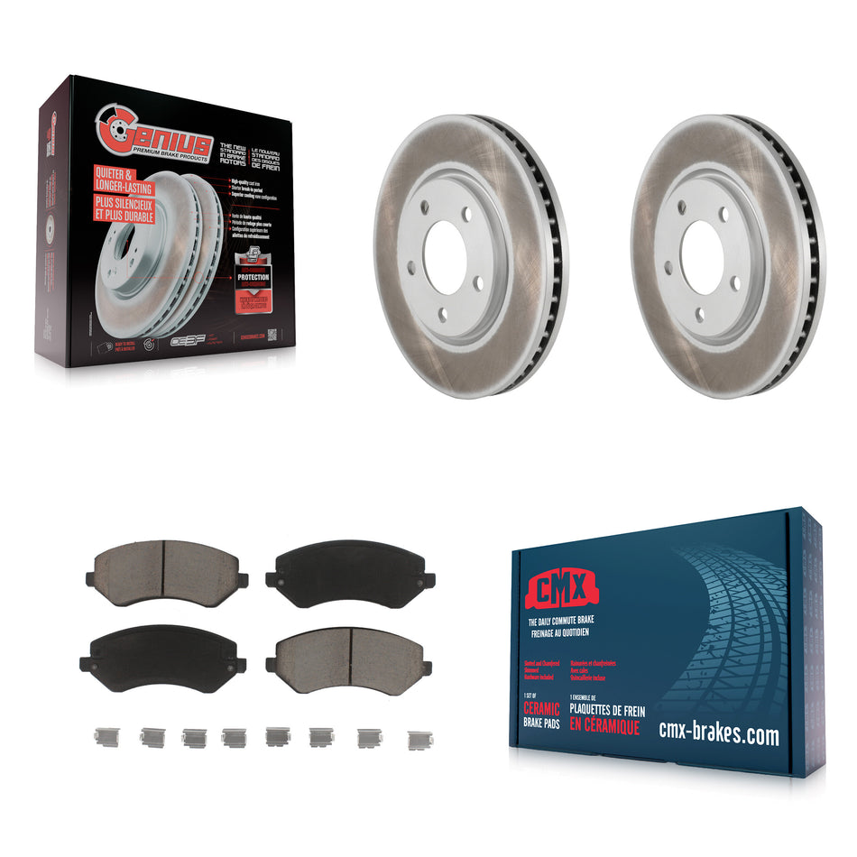 Front Coated Disc Brake Rotors And Ceramic Pads Kit For Dodge Grand Caravan Chrysler Voyager KGC-100540