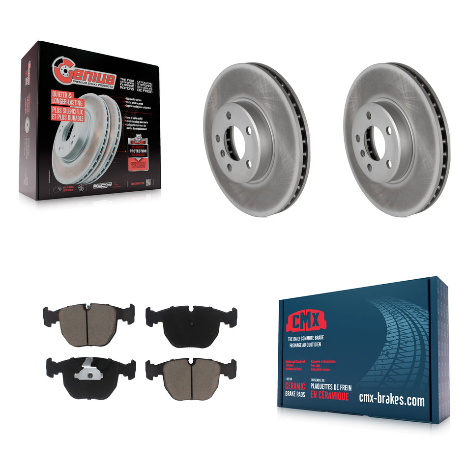 Front Coated Disc Brake Rotors And Ceramic Pads Kit For BMW X5 KGC-100541