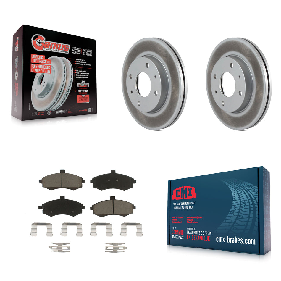 Front Coated Disc Brake Rotors And Ceramic Pads Kit For Hyundai Elantra KGC-100542