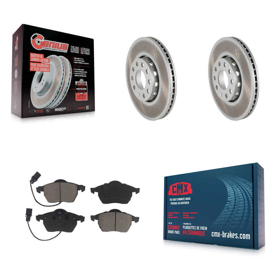 Front Coated Disc Brake Rotors And Ceramic Pads Kit For Volkswagen Passat Audi A4 Quattro A6 KGC-100544
