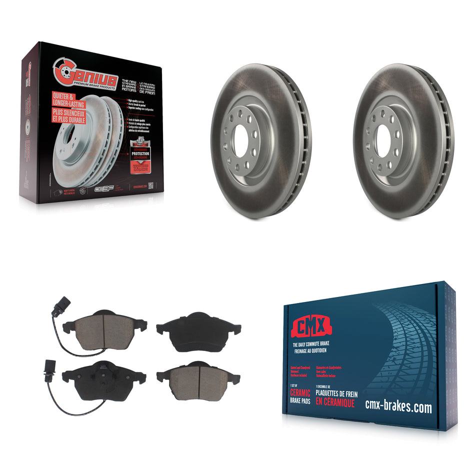 Front Coated Disc Brake Rotors And Ceramic Pads Kit For 2000 Audi A6 Quattro With 320mm Diameter Rotor KGC-100546
