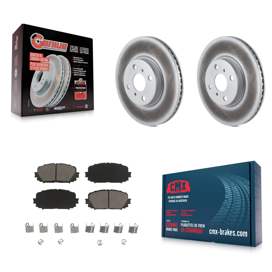 Front Coated Disc Brake Rotors And Ceramic Pads Kit For Toyota Yaris KGC-100550