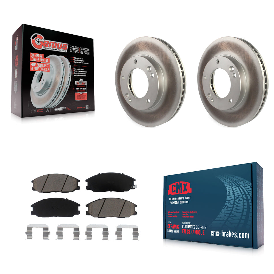 Front Coated Disc Brake Rotors And Ceramic Pads Kit For 2003-2006 Kia Sorento KGC-100556